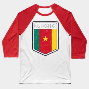 Cameroun // Vintage Look Flag Design Baseball T-Shirt